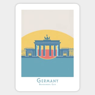 Vintage minimalistic Sleek Brandenburg Gate Berlin Germany Illustration Sticker